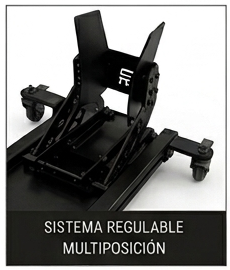 Detalle del sistema regulable multiposición del rack FORZA