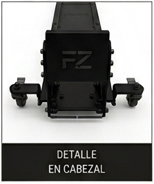 Detalle del cabezal del rack FORZA para motos